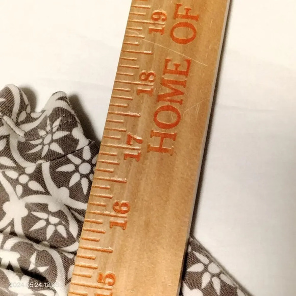 Boden Size 8R Taupe Abstract Side Gather Short Sleeves Fitted Top Causal Work - Picture 9 of 10